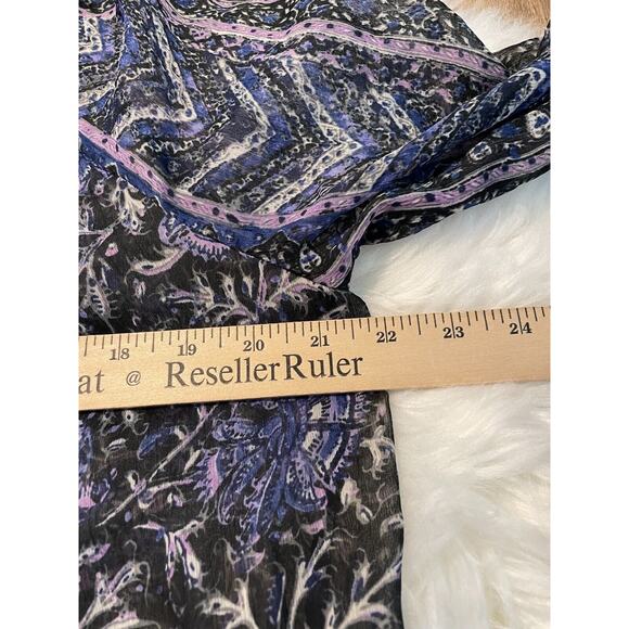 NWT Lucky Brand Live in Love Womens Sz Medium Sheer Blouse Boho Peasant - Picture 12 of 15